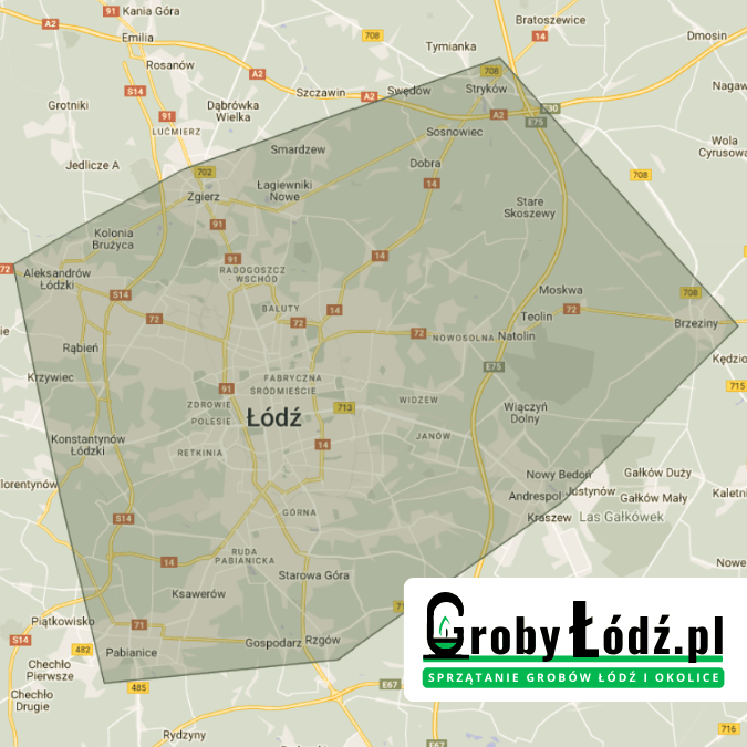 Mapa cmentarze Łódź